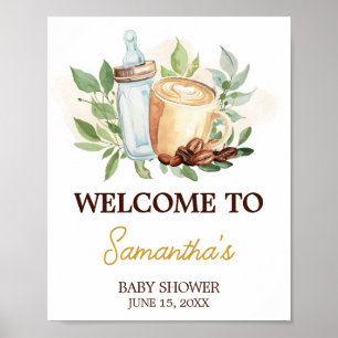 Poster Um Bebê está Preparando Café Sinal de Boas-Vindas
