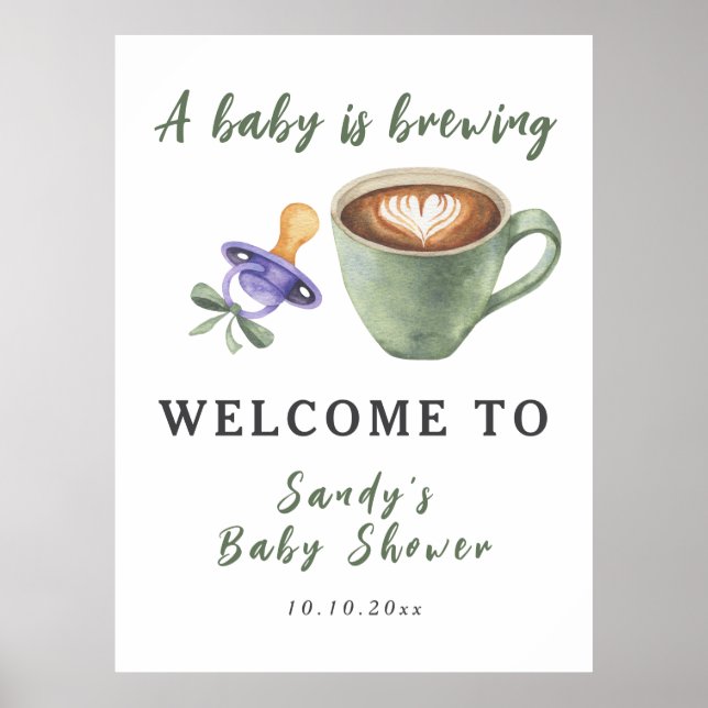 Poster Um Bebê Está Preparando Chupeta de Café Presente d (Frente)