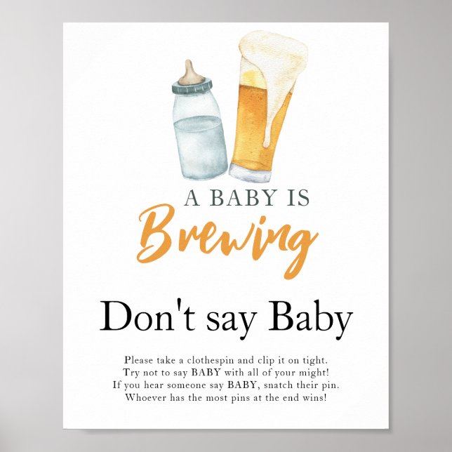 Poster Um bebê está preparando leite Não diga bebê  (Frente)