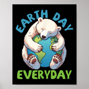 Poster Um Belo Urso Dia Da Terra Todos Os Dias Abrindo A