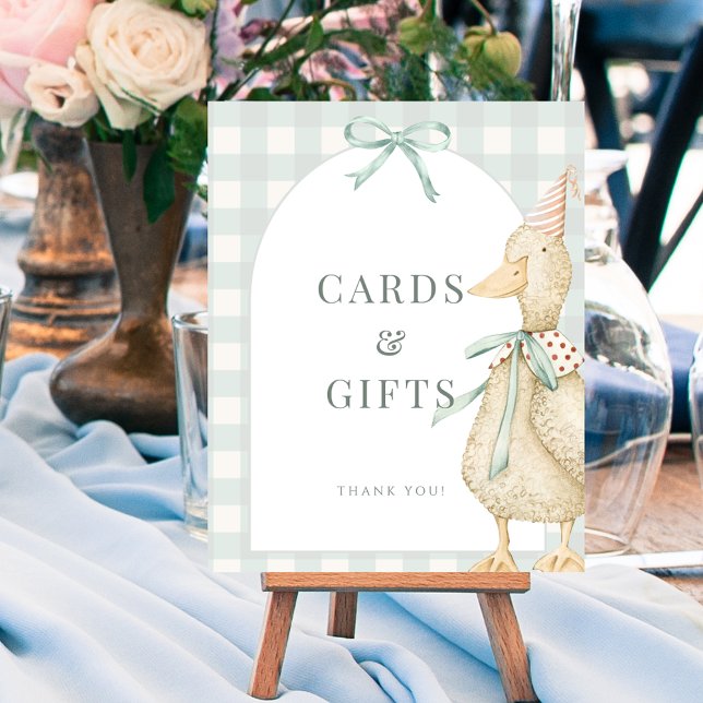 Poster Um Bobo Cartões Ganhos Oferece Sinal de Tabletop P (One Silly Goose Cards Gifts Tabletop Sign Poster)