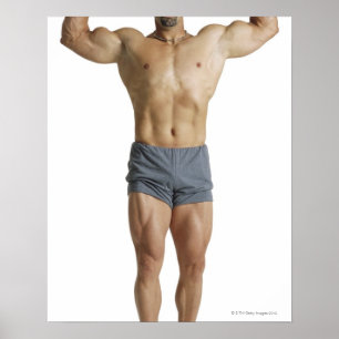 Póster um bodybuilder masculino caucasiano adulto