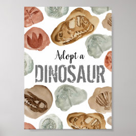 Poster Um bom aniversário para dinossauros adota um poste