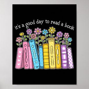 Poster Um Bom Dia Para Ler Um Amante De Livros Floral