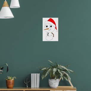 Poster um boneco de neve chibi