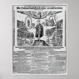 Poster Um broadsheet alemão que descreve o campeão de