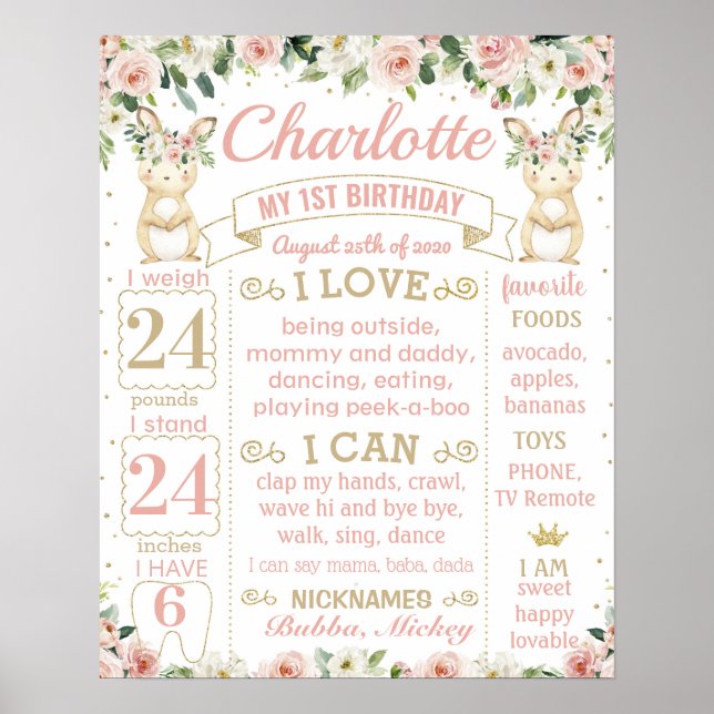 Poster Um Bunny está virando um marco de aniversário (Frente)