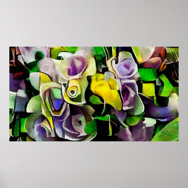 Poster Um buquê de belas flores no estilo moderno (Frente)