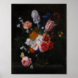 Poster Um Buquê de Flores em um Vaso de Cristal