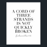 Poster Um cabo de três trands não está quebrado rapidamen<br><div class="desc">Um Cordão De Três Cores Não Está Quebrado Rapidamente. -Eclesiastes 4:12</div>