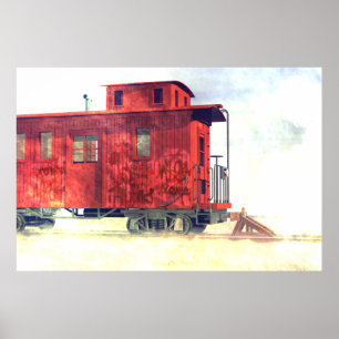 Poster Um caboose na extremidade da linha