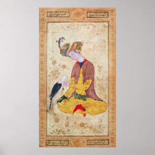 Póster Um caçador que afaga seu falcão