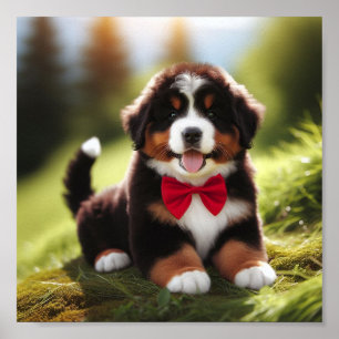 Poster Um cachorrinho bonitinho da montanha Bernês