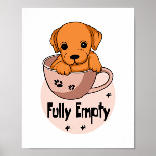 Poster Um cachorrinho Kawaii completamente vazio numa can