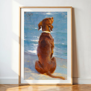 Poster Um cachorro marrom sentado por P.S. Kroyer