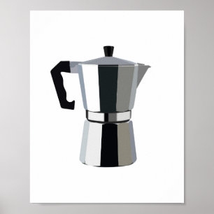 Póster Um café italiano do café da ilustração do