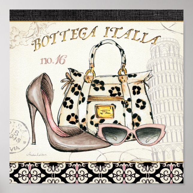 Póster Um Calçado, um saco e um par de óculos (Frente)