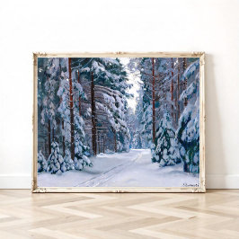 Poster Um Caminho Nevado na Floresta
