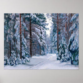 Poster Um Caminho Nevado na Floresta