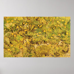Póster Um campo de flores amarelas, Vincent Van Gogh