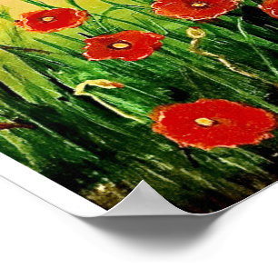 Poster Um Campo de Papagaios Vermelhos
