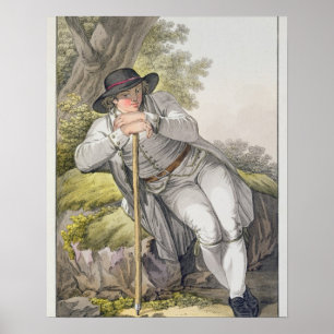 Poster Um camponês do vale de Tesino em Tirol, de um co
