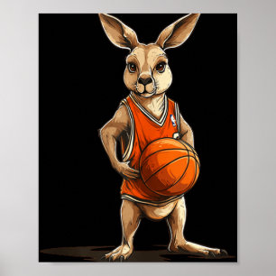 Poster Um Canguru Engraçado, Com Uma Roupa De Basquete Pa