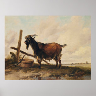Poster Um Capim Em Uma Paisagem, Bovinos Além (1845) Thom