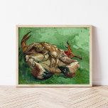 Poster Um caranguejo nas costas | Vincent van Gogh<br><div class="desc">Um caranguejo em Suas Costas (1888) de Vincent van Gogh é uma pintura impressionante com vida estática apresentando um caranguejo deitado em suas costas, reproduzido com pinceladas ousadas e expressivas e uma paleta de cores vibrantes. Os tons avermelhados da caranguejo contrastam dramaticamente com o fundo verde e amarelo, criando uma...</div>