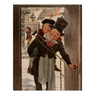 Póster Um Carol de Natal: Tim & Mr Cratchit Card