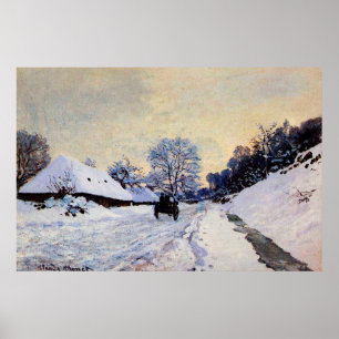 Poster Um carro na estrada coberto de neve