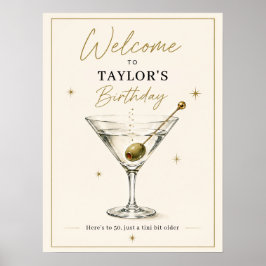 Poster Um Cartaz de Boas-Vindas de Aniversário de Martini