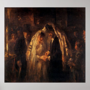 Póster Um casamento judaico por Jozef Israels - cerca de
