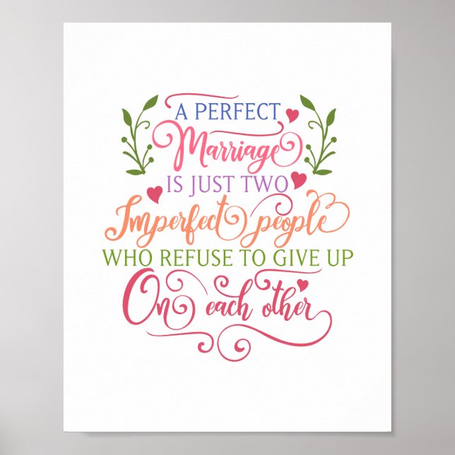 Poster Um casamento perfeito é apenas duas pessoas imperf (Frente)