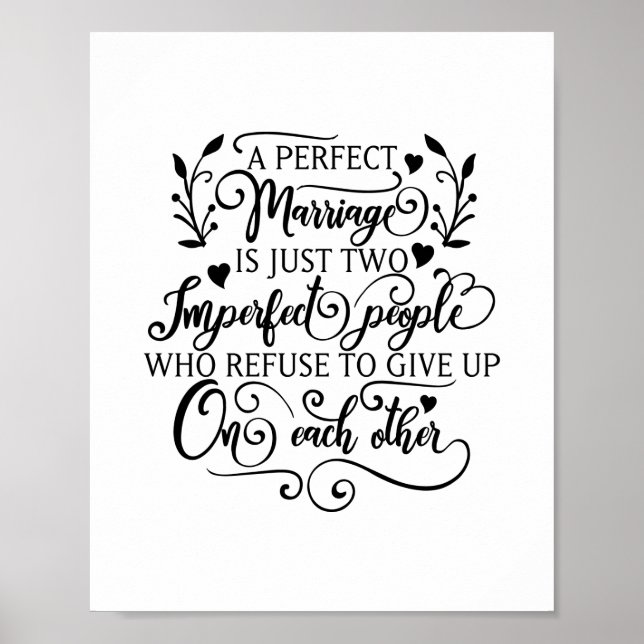 Poster Um casamento perfeito é apenas duas pessoas imperf (Frente)