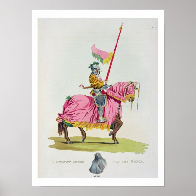 Poster Um Cavaleiro Armado para a Obrigação, 1512, gravad (Frente)