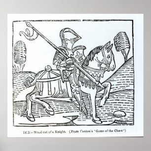 Póster Um Cavaleiro, do 'Jogo do Xadrez' de Caxton