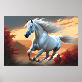 Poster Um cavalo branco