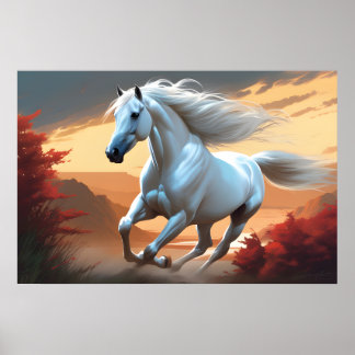 Poster Um cavalo branco
