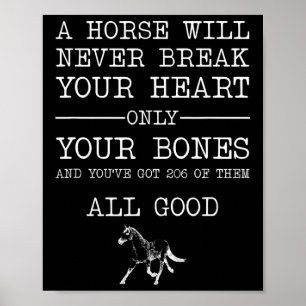 Poster Um Cavalo Nunca Quebrará Seu Coração Engraçado Hor