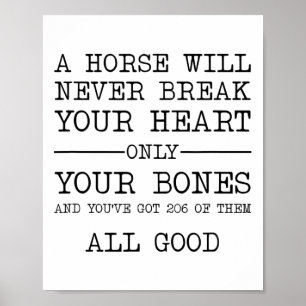 Poster Um Cavalo Nunca Quebrará Seu Coração Engraçado Hor