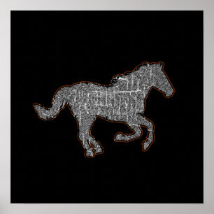 Póster um cavalo preto