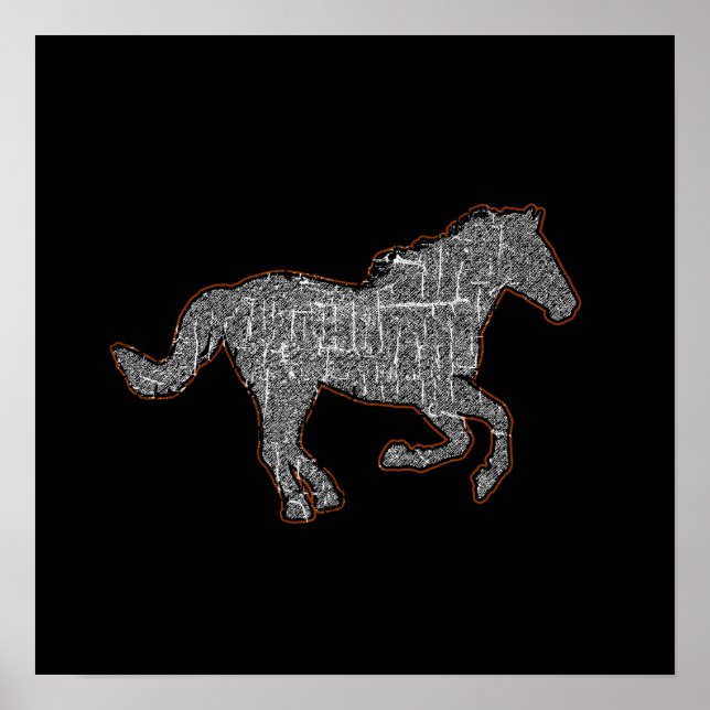 Póster um cavalo preto (Frente)