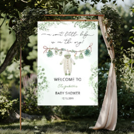 Poster Um Chá de fraldas de roupas de bebê doce bem-vindo