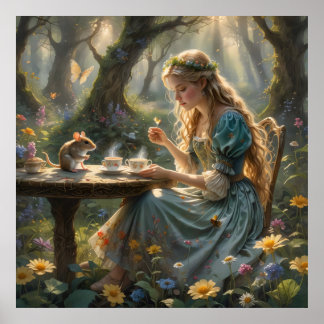 Poster Um Chá Florestal com Fantasia
