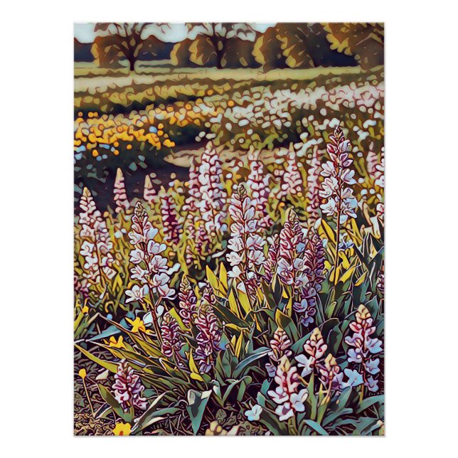 Póster Um cheio de campo de flores - Poster brilhante (Frente)
