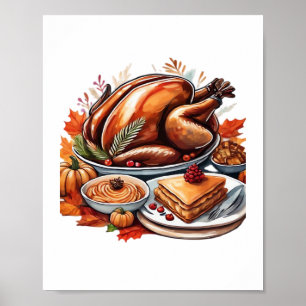 Poster Um Cheio de Mesa de Camisa Clássica de Gratidão