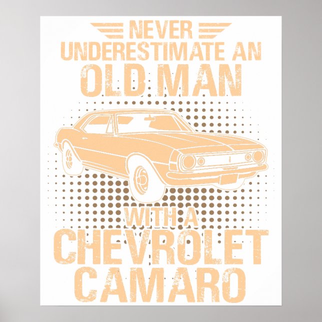 Poster Um Chevrolet Camaro Antigo 1966 a 68 (Frente)