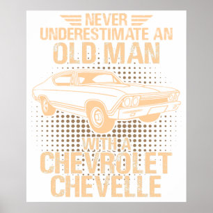 Poster Um Chevrolet Chevelle 1968 de um homem velho