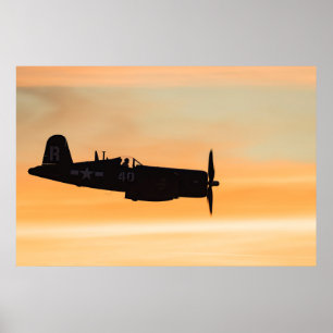 Poster Um Combatente F4U da Corsair
